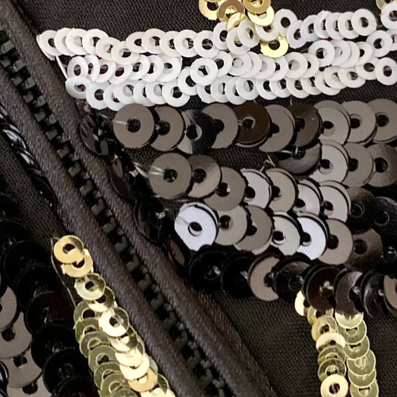 Halpern Sequin Striped Minidress 34 (0) in Dark - Picture 4 of 8